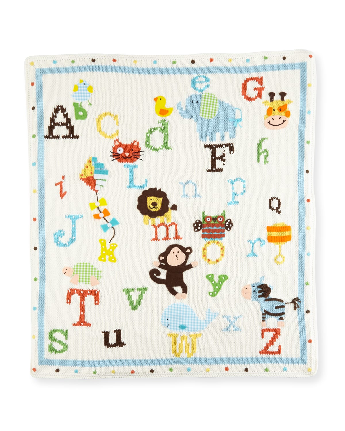 Art Walk Kids' Alphabet Soup Knit Blanket In Neutral Pattern