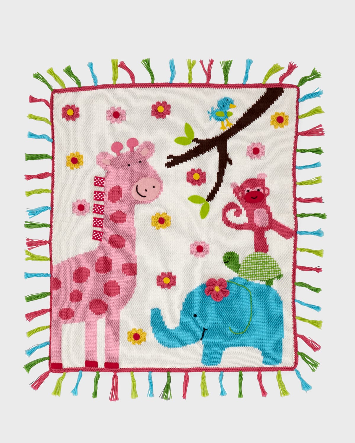 Art Walk Kids' Jungle Mania Tassel Blanket In Neutral Pattern