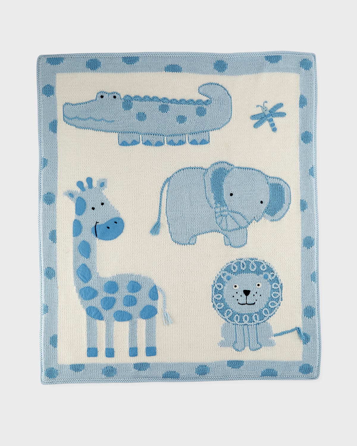 Art Walk Kids' Jungle Cotton Baby Blanket In Blue