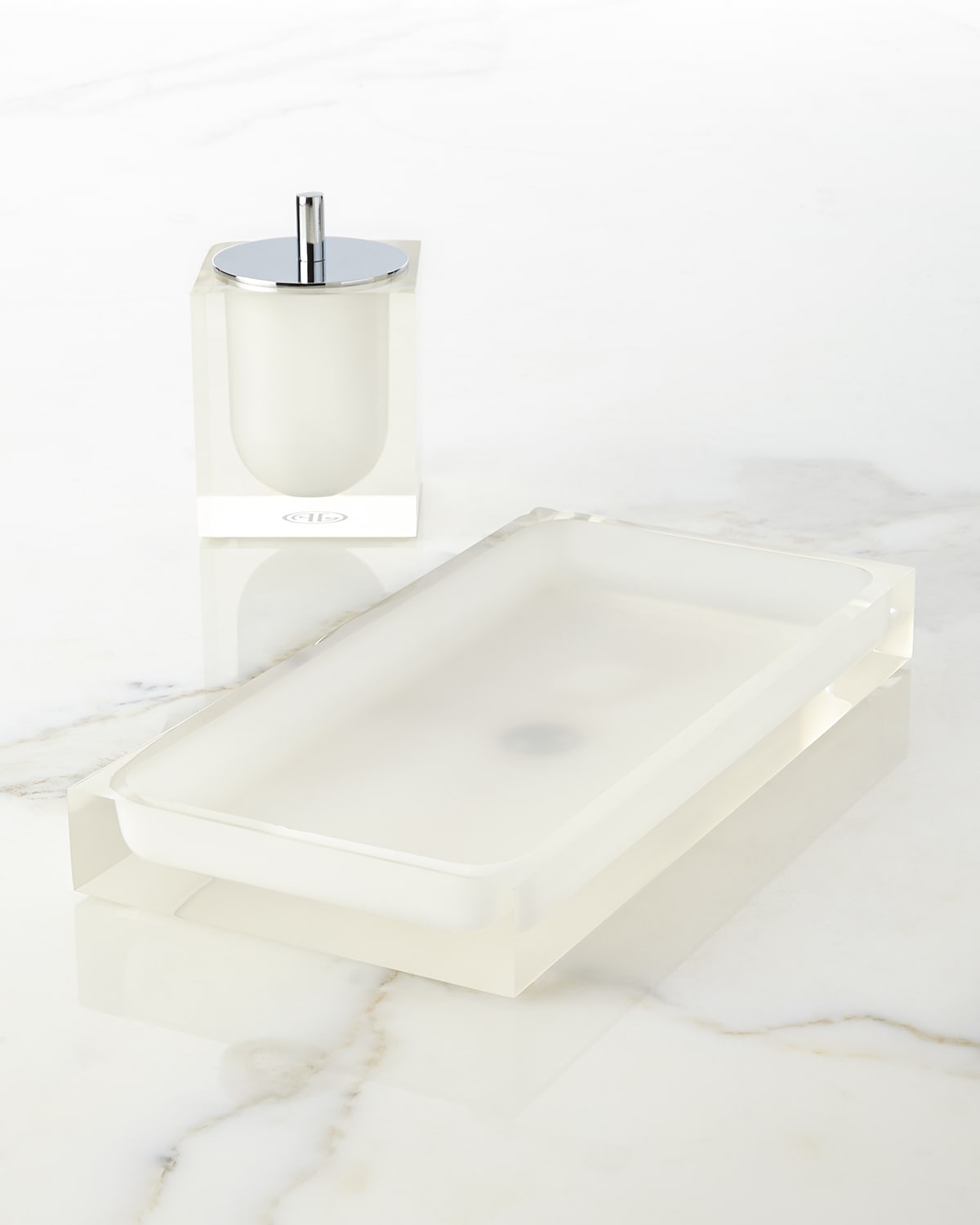Jonathan Adler Hollywood Tray In Clear/ White