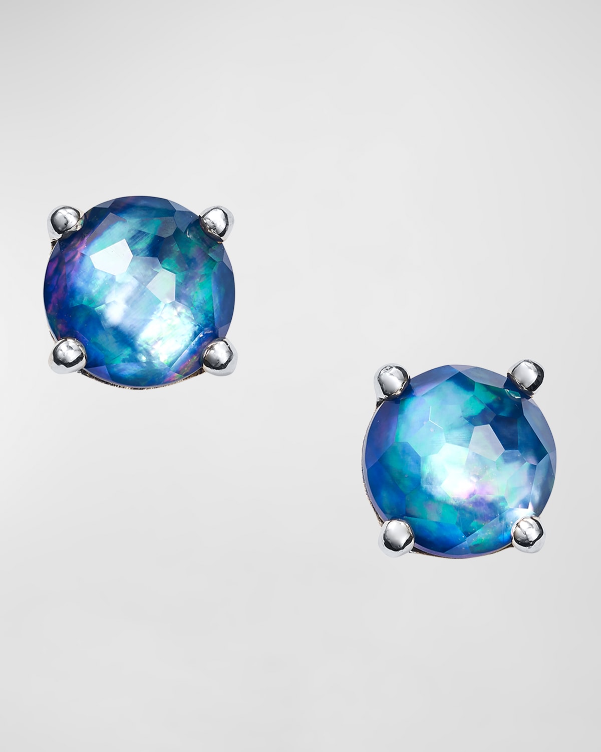 Ippolita Sterling Silver Rock Candy Bronze Turquoise Composite & Rock Crystal Doublet Stud Earrings In Bronze Turq
