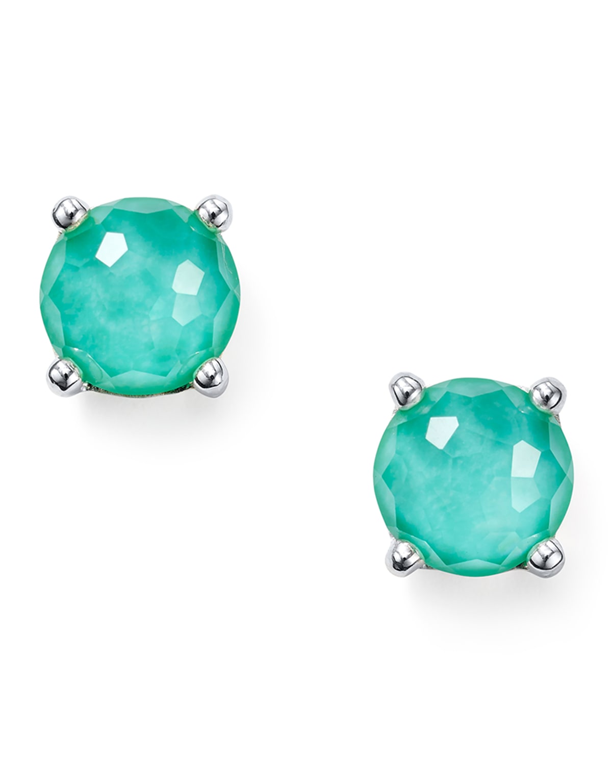 Shop Ippolita Mini Stud Earrings In Sterling Silver In Turquoise