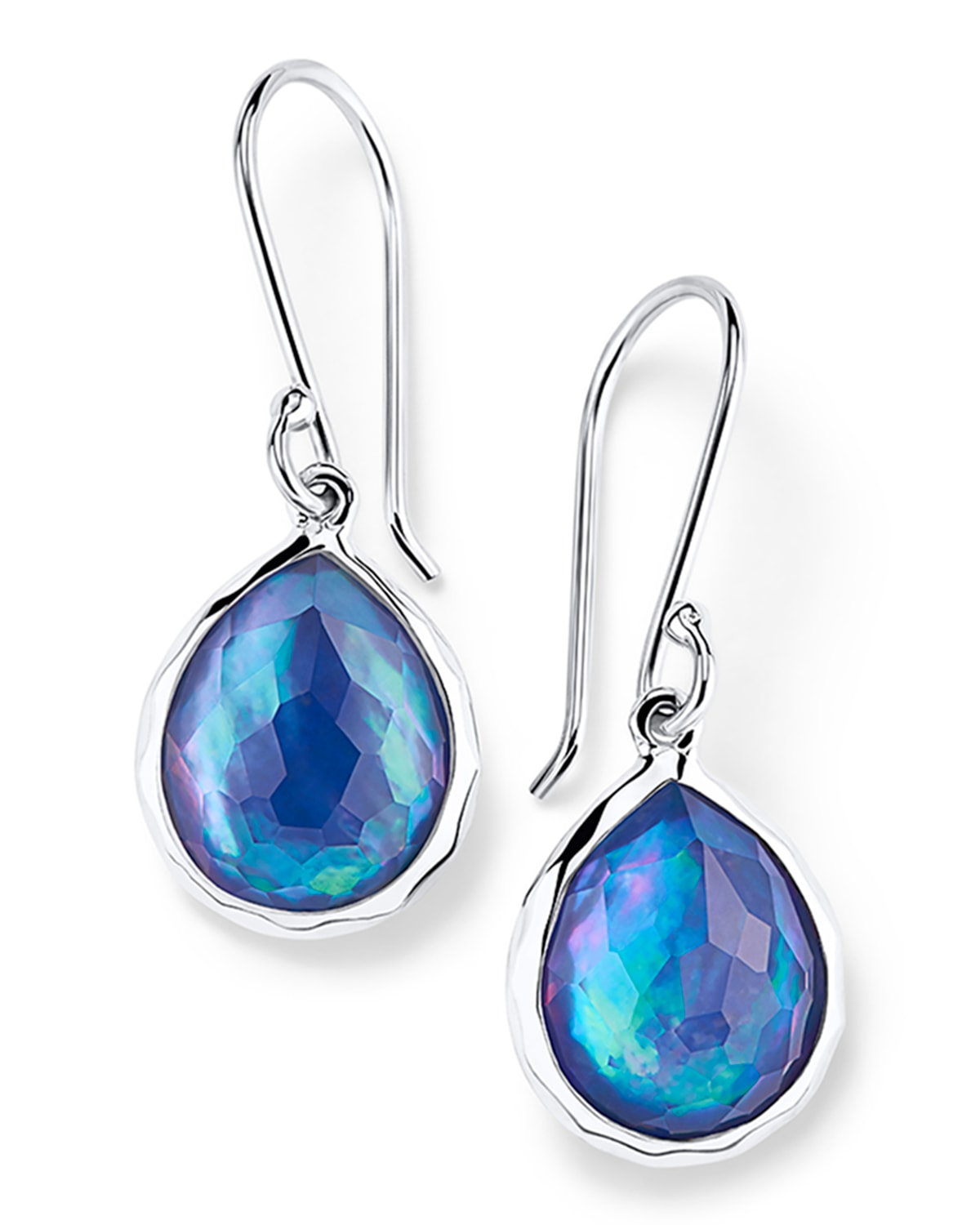 Ippolita Sterling Silver Teeny Crystal Teardrop Earrings In Blue/silver