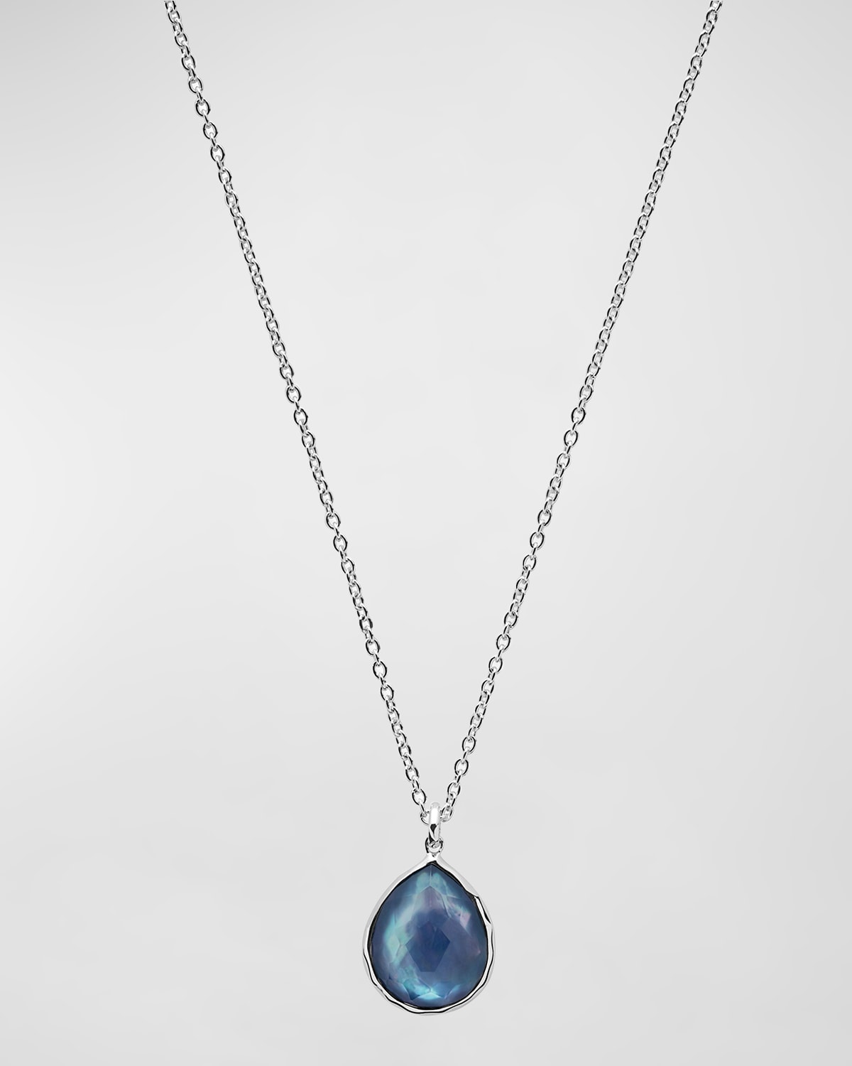 Ippolita Medium Teardrop Pendant Necklace In Sterling Silver In Lapis Triplet