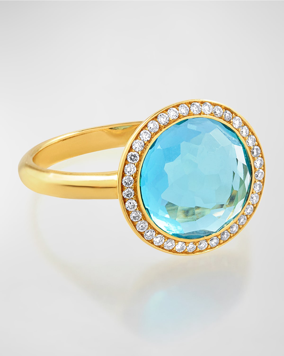 Ippolita 18k Gold Rock Candy Mini Lollipop Ring In Swiss Blue Topaz