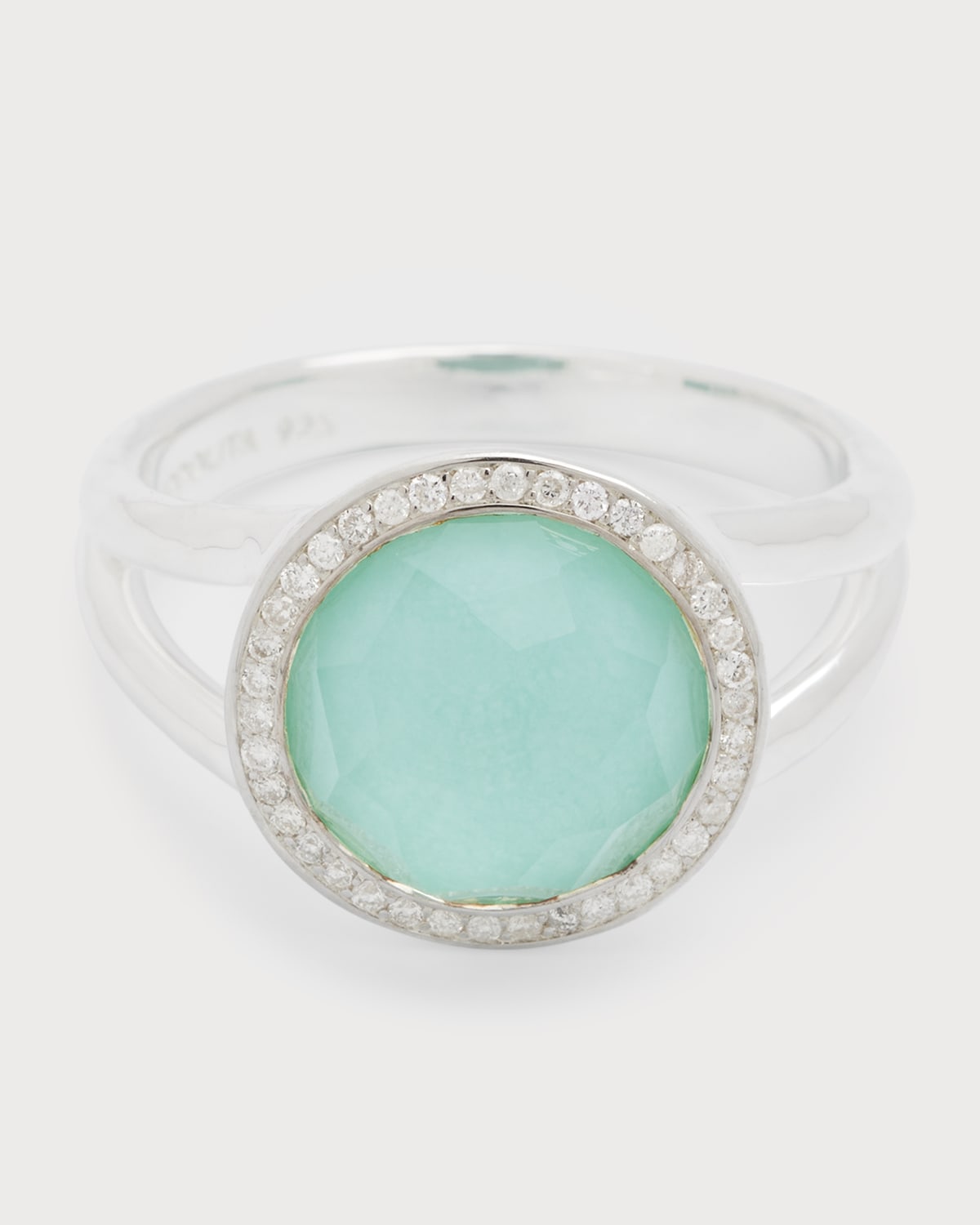 Ippolita Mini Ring In Sterling Silver With Diamonds In Turquoise