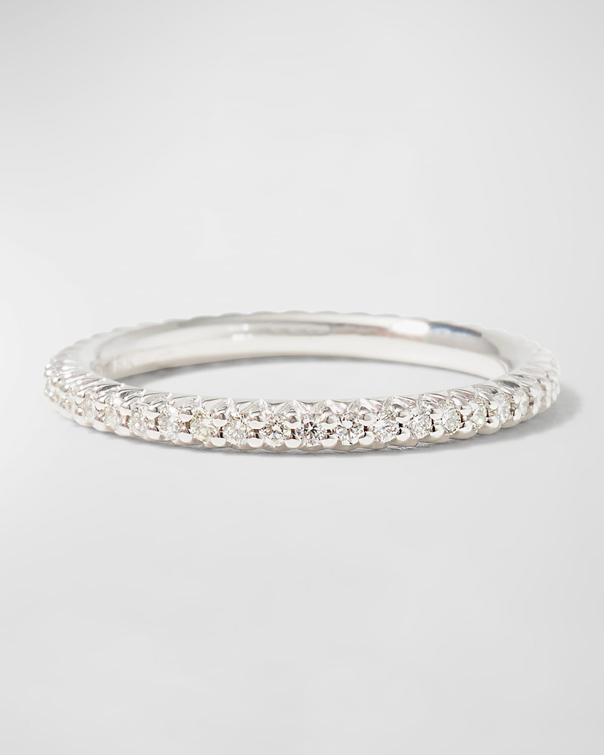 Roberto Coin Micro Pave Diamond Eternity Band In 18k Gold In White Gold