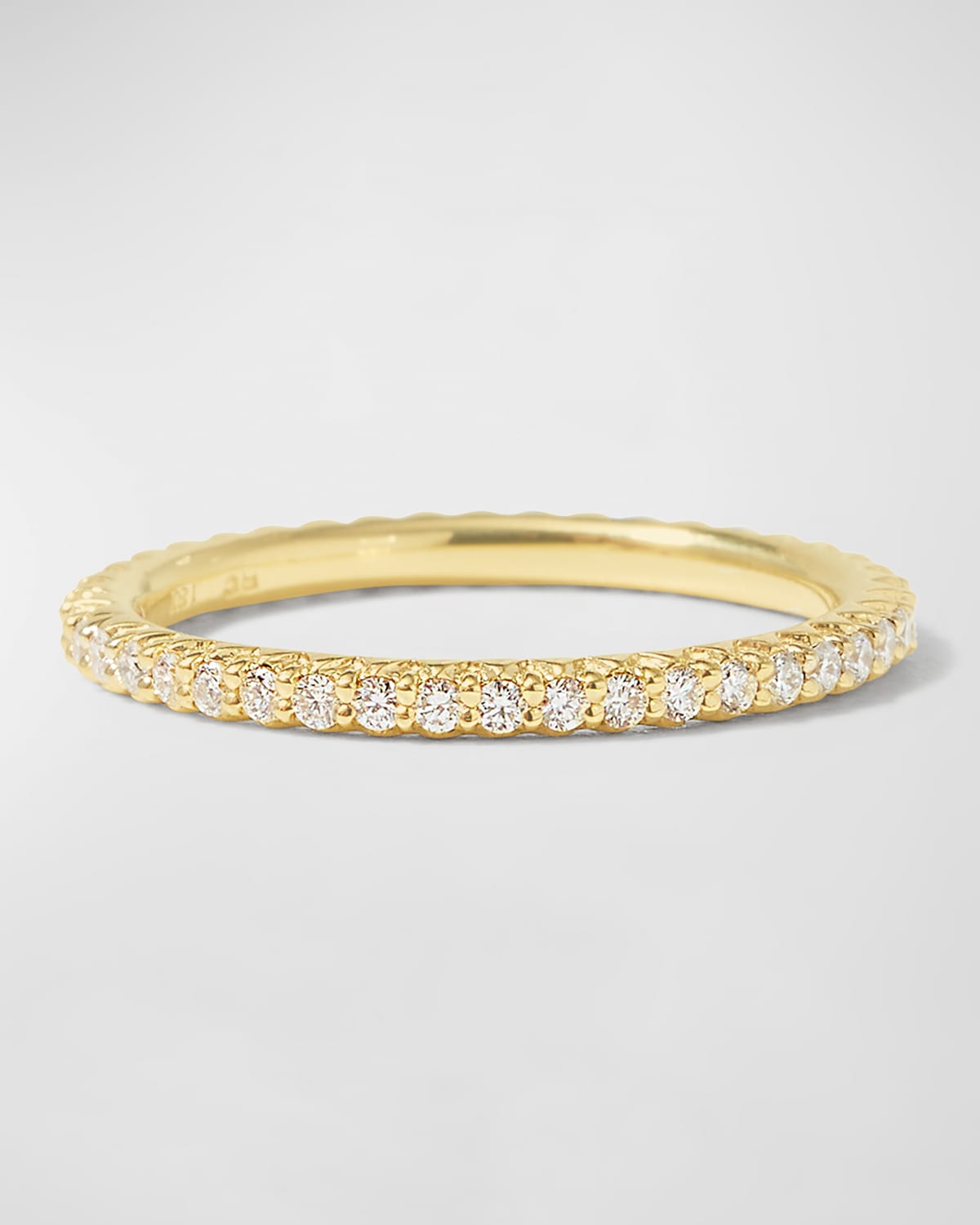 Roberto Coin Micro Pave Diamond Eternity Band In 18k Gold In Yellow Gold