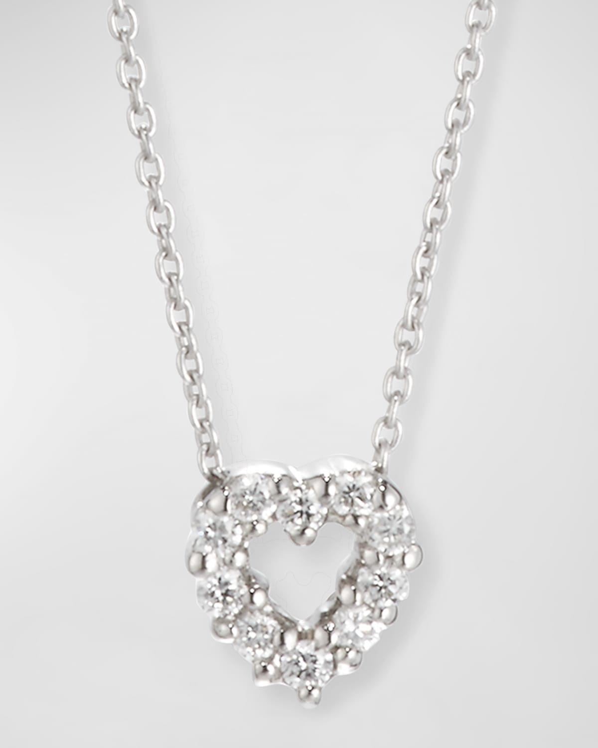 Roberto Coin Diamond Heart Pendant Necklace In White Gold