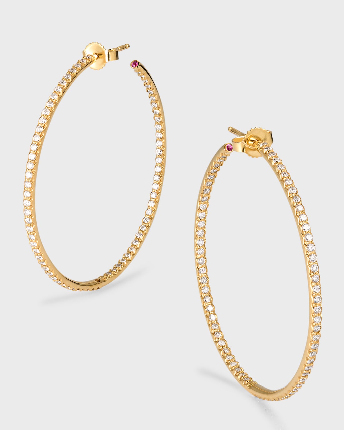 Roberto Coin 18k Perfect Diamond Hoop Earrings In Yellow Gold