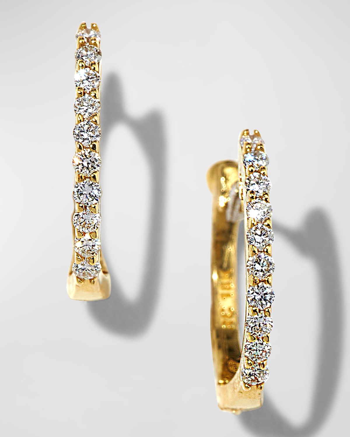 Shop Roberto Coin Pave Diamond Horseshoe Earrings In Yellow Gold