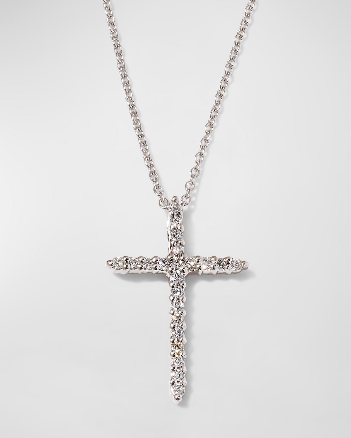 Roberto Coin Cross Necklace With Diamonds In White Gold