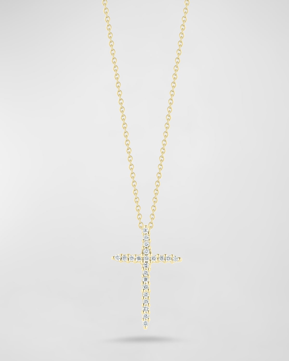 ROBERTO COIN CROSS NECKLACE WITH DIAMONDS,PROD95660123