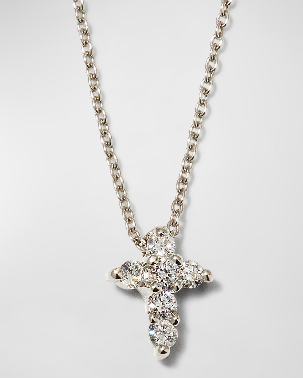 Roberto Coin Baby Cross Necklace In White Gold