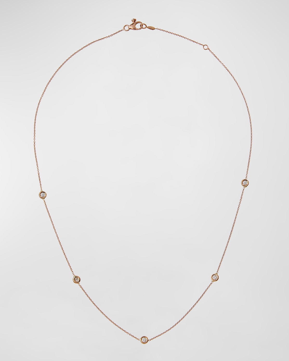 18k Gold Diamond Station Necklace