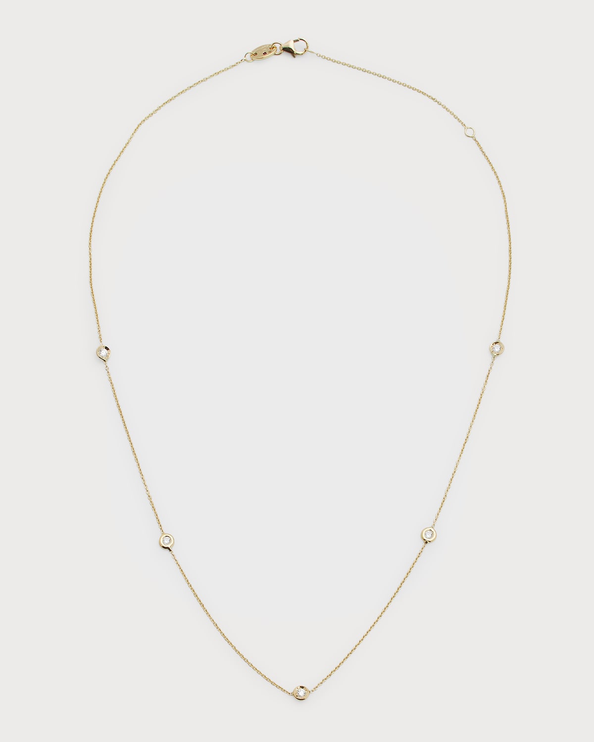 Shop Roberto Coin 18k Gold Diamond Station Necklace In Yellow Gold