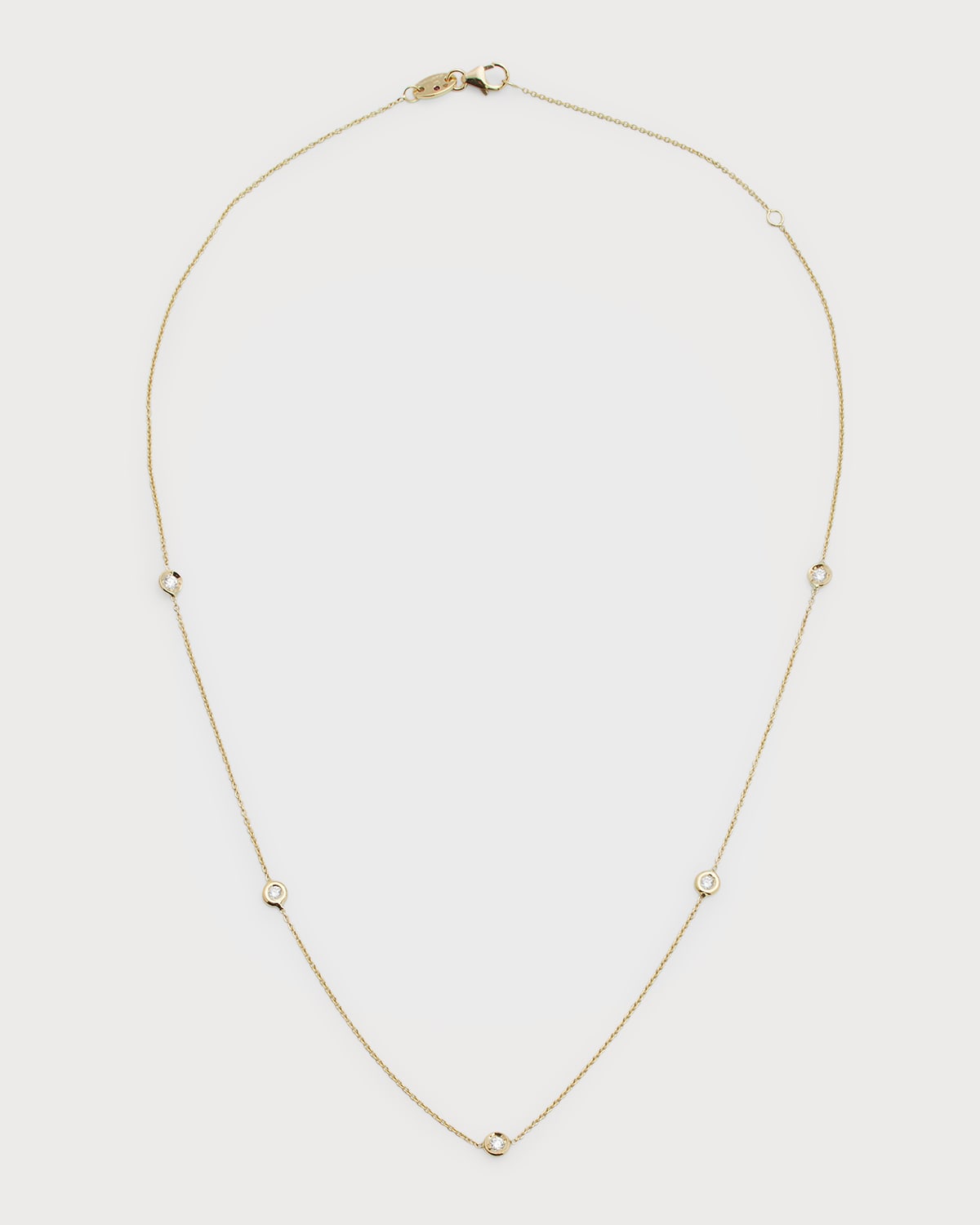 18k Gold Diamond Station Necklace