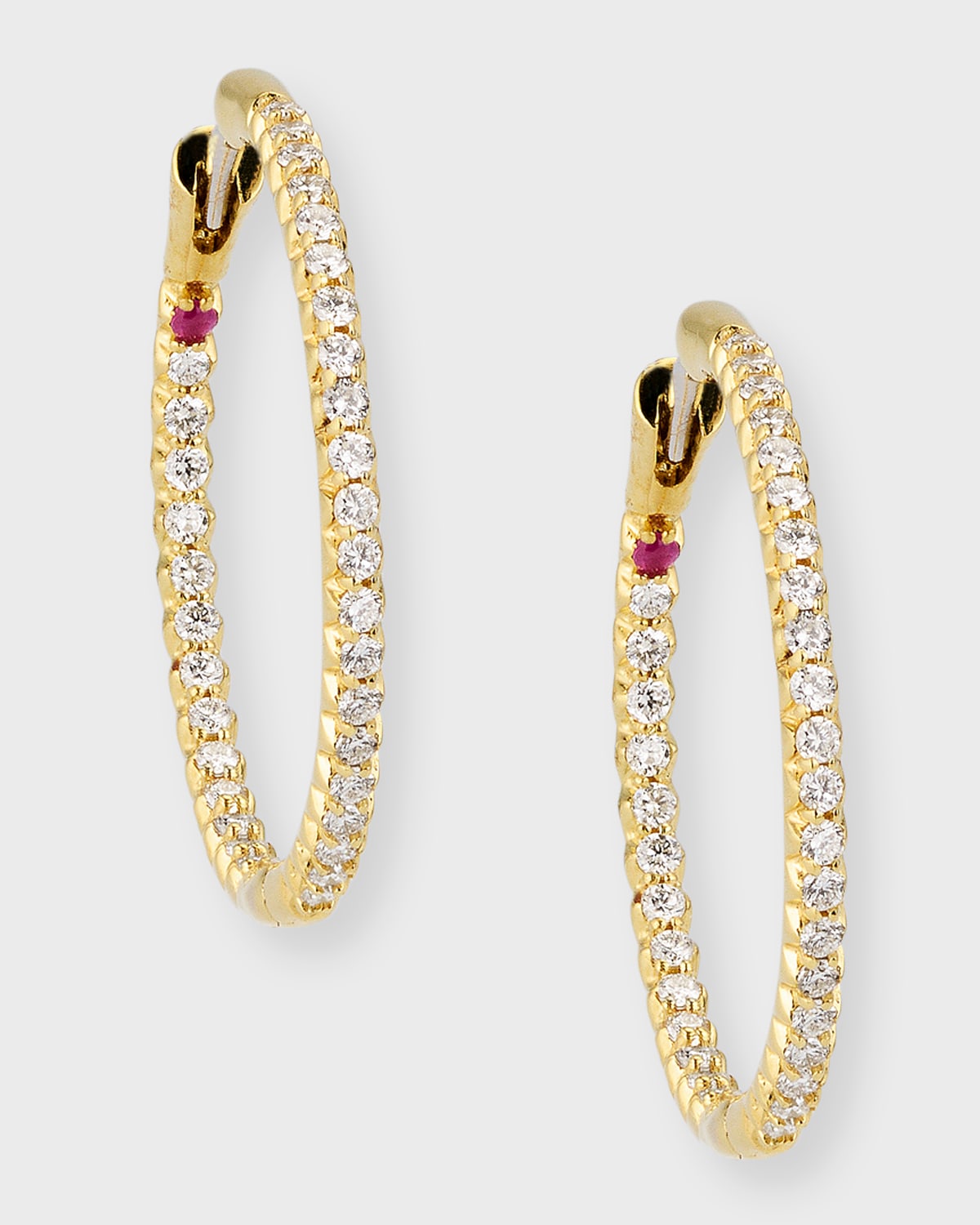 Pave Diamond Hoop Earrings