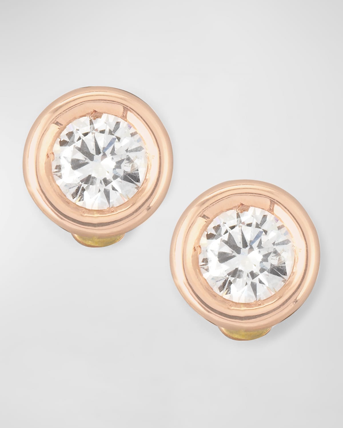 Roberto Coin 18k Gold Diamond Solitaire Stud Earrings In Rose Gold