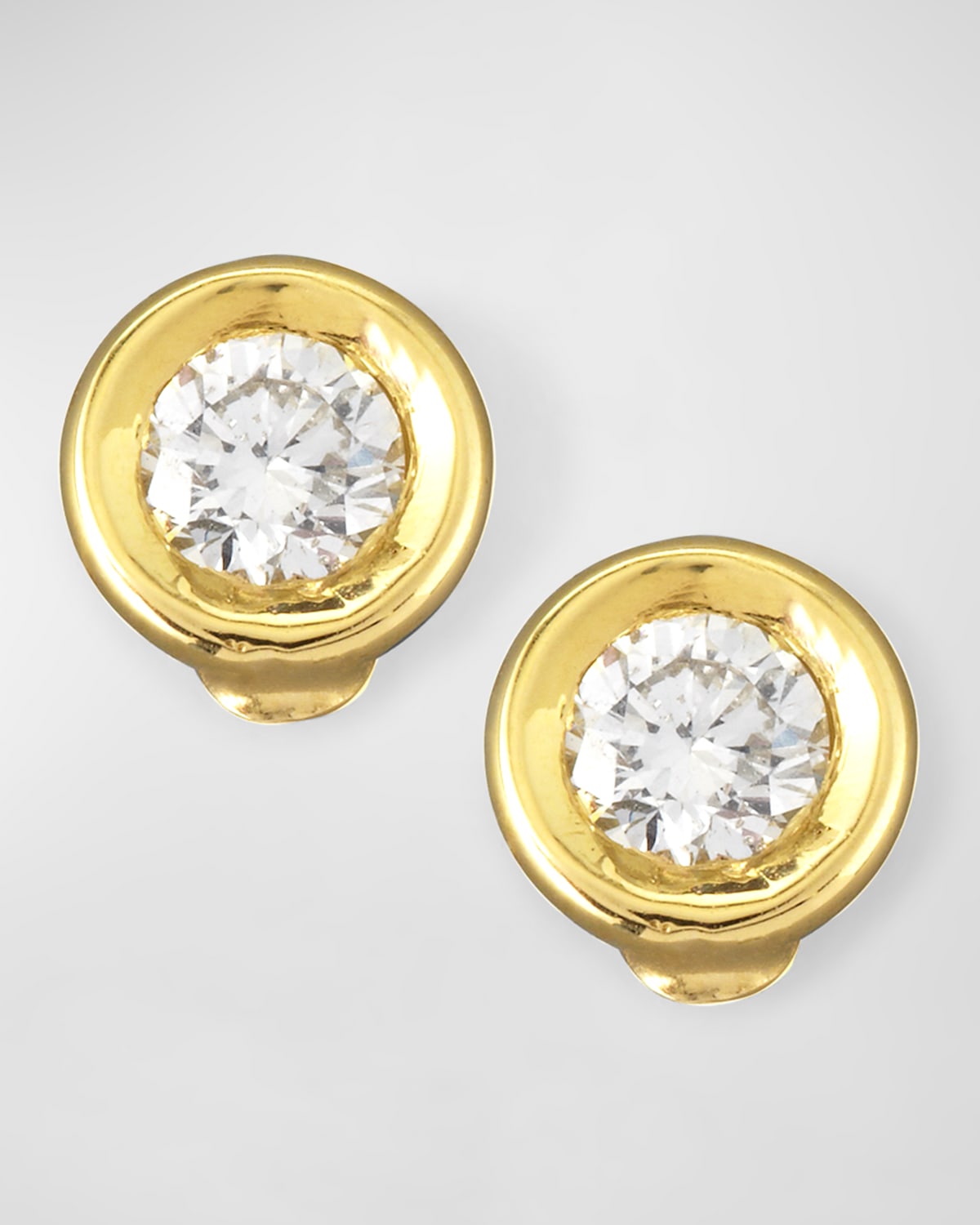 Roberto Coin 18k Gold Diamond Solitaire Stud Earrings In Yellow Gold