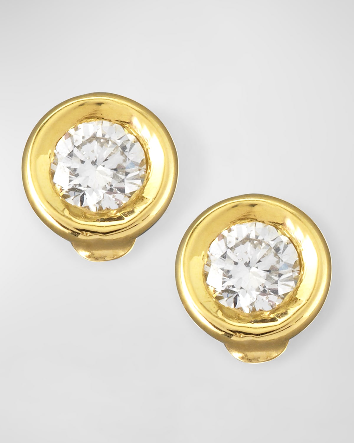 18k Gold Diamond Solitaire Stud Earrings