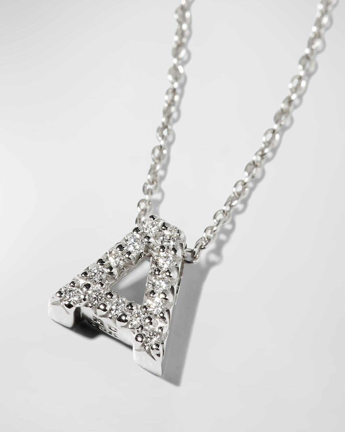 Roberto Coin Diamond Love Letter Necklace In White Gold