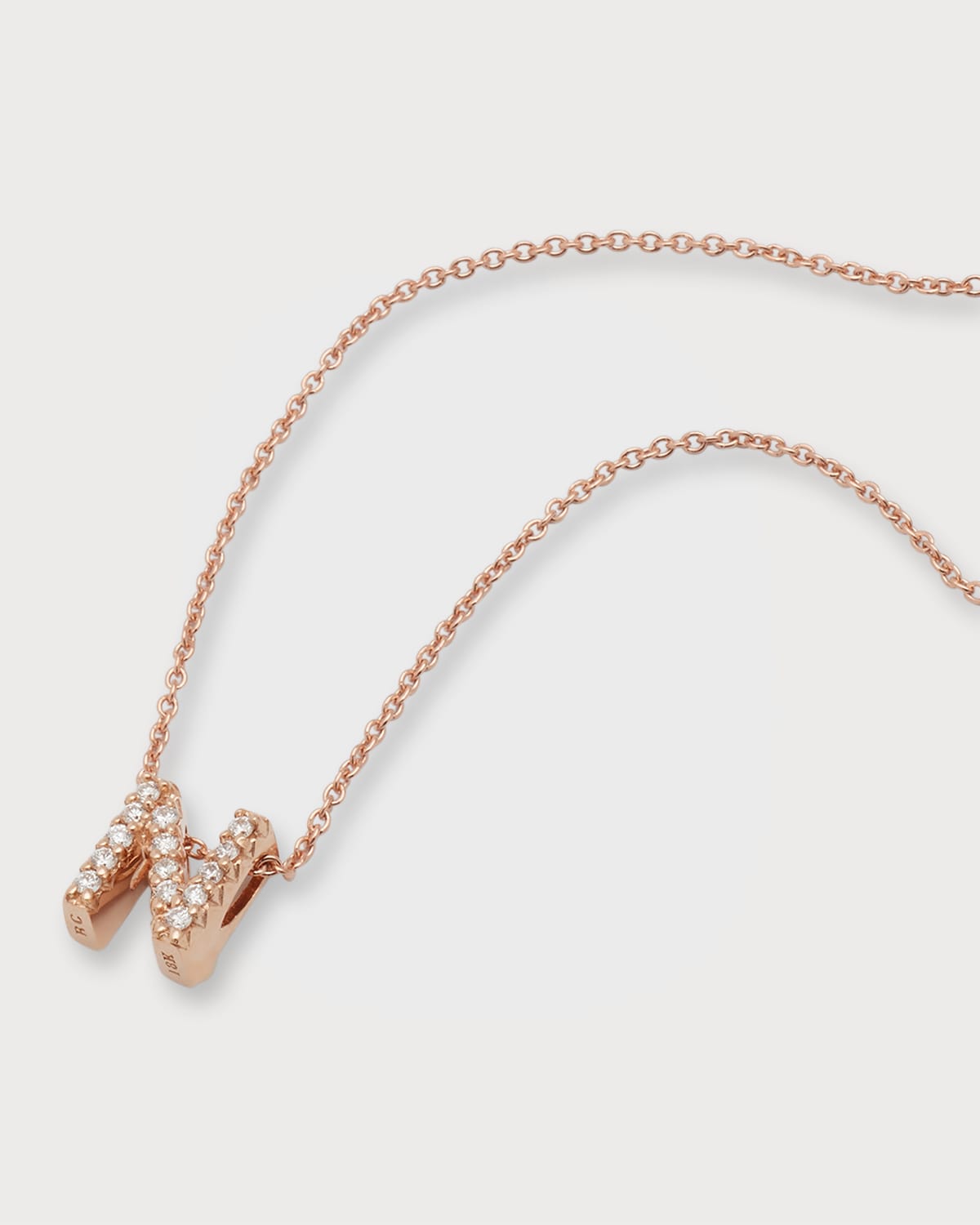 Roberto Coin Diamond Love Letter Necklace In Rose Gold