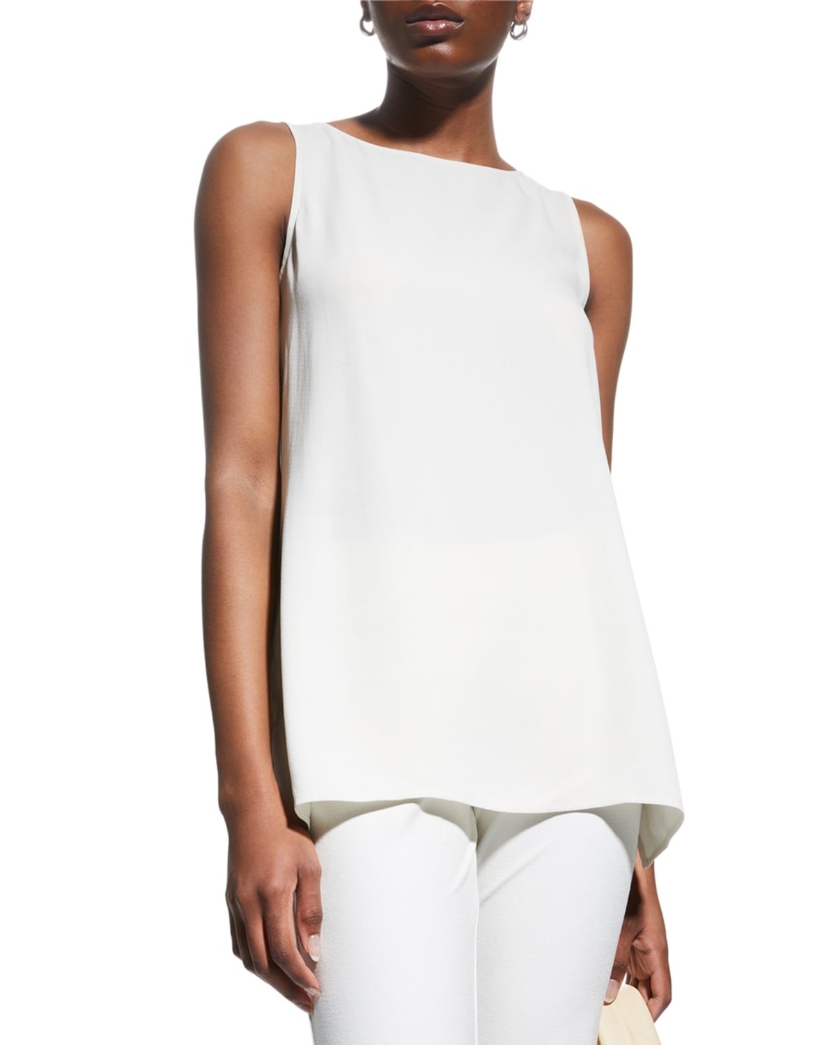 Eileen Fisher Washable Stretch Crepe Ankle Pants White Petite, $168, Neiman Marcus