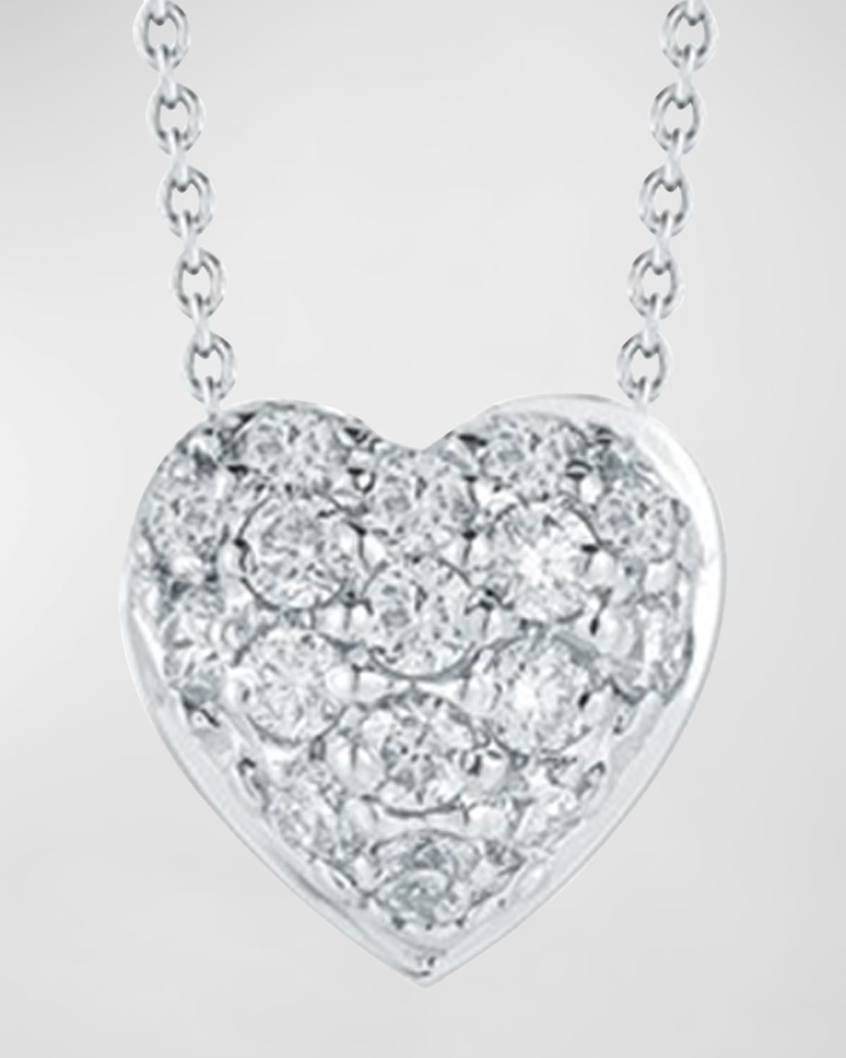 Roberto Coin Pave Heart Necklace In White