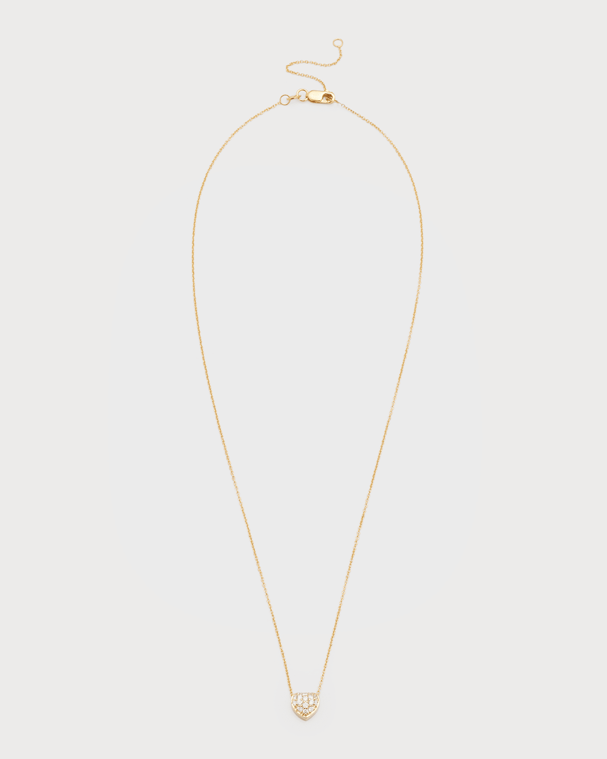 Roberto Coin Pave Heart Necklace In Yellow Gold