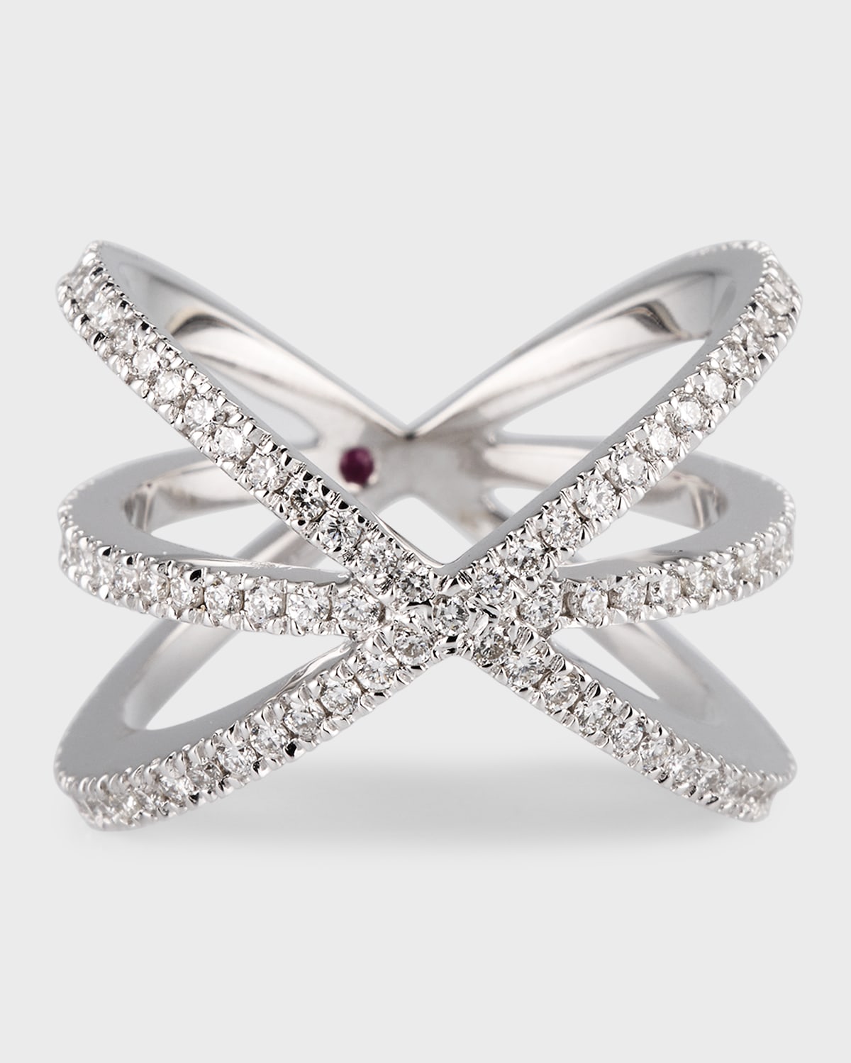 Roberto Coin 18k White Gold Diamond Double-crisscross Ring