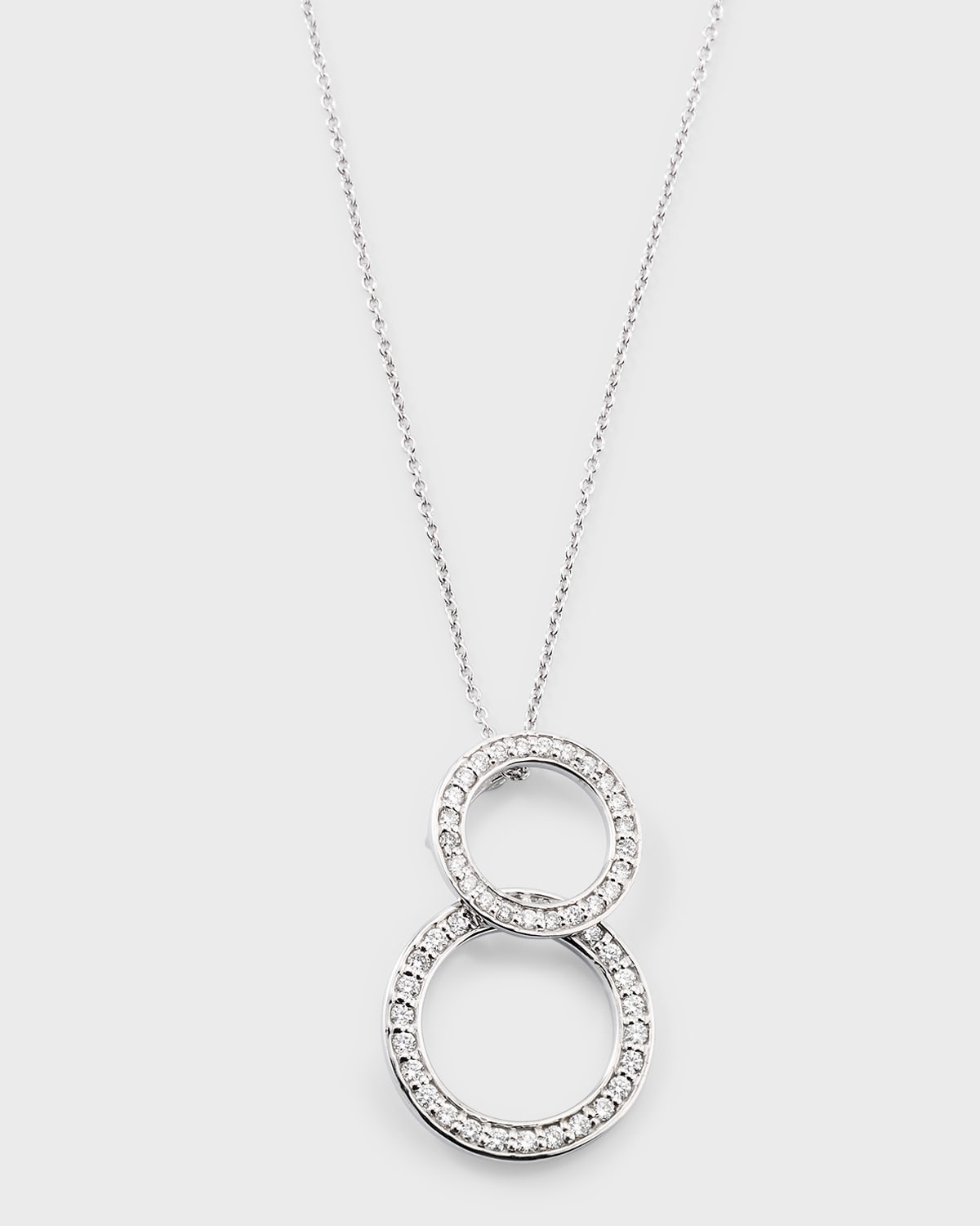 Roberto Coin Two-circle Pendant Necklace In White Gold