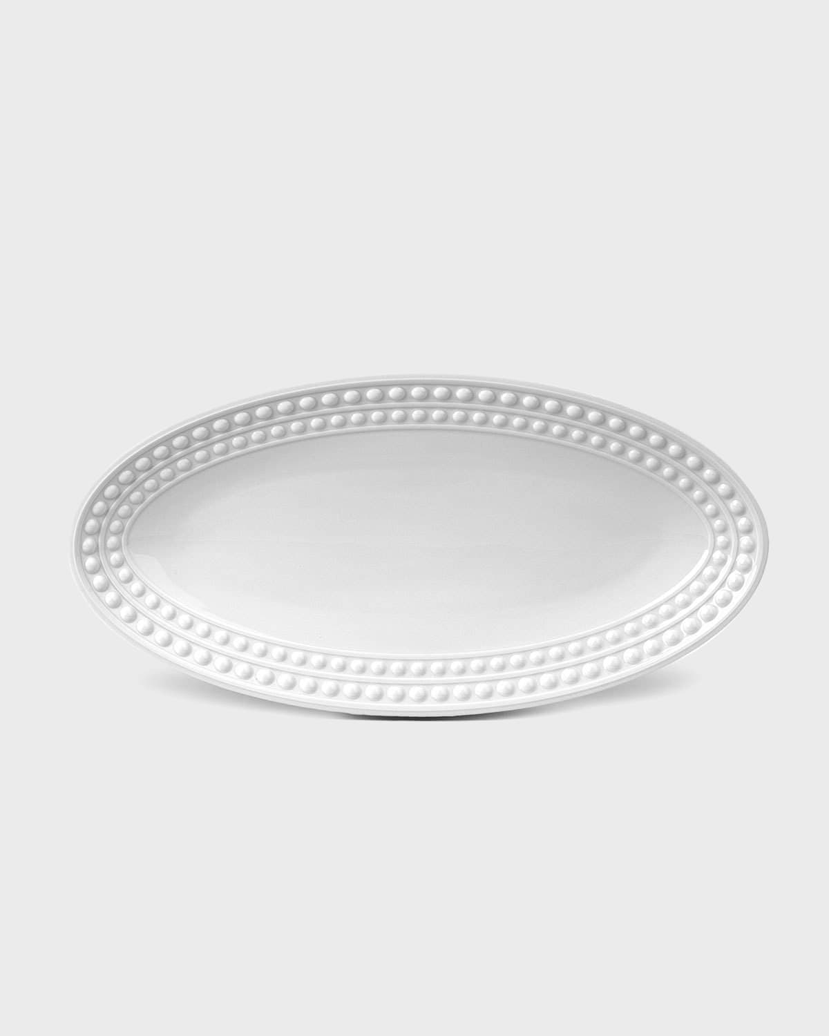 L'objet Perlee Medium Oval Platter In White