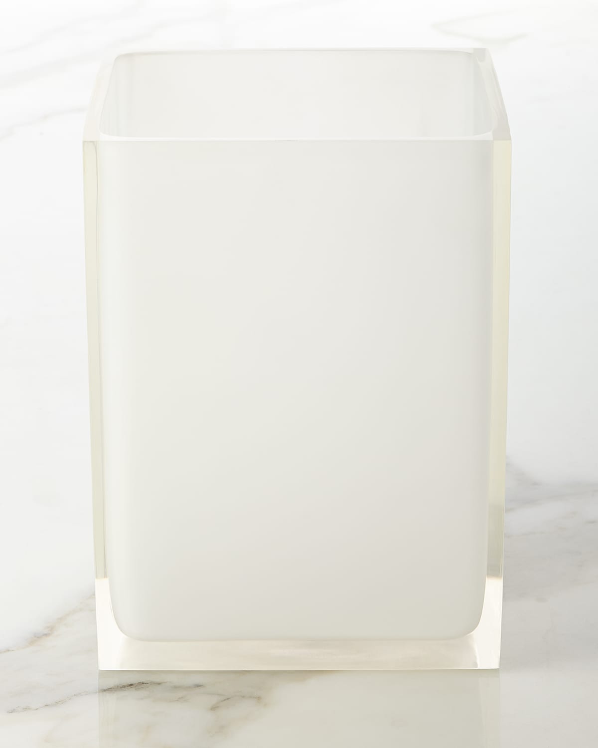 Jonathan Adler White Hollywood Trash Bin In Clear/ White