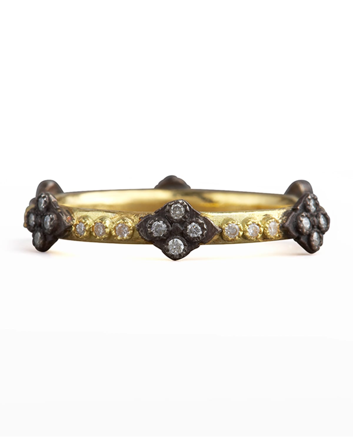 Old World Stackable Champagne Diamond Scroll Ring
