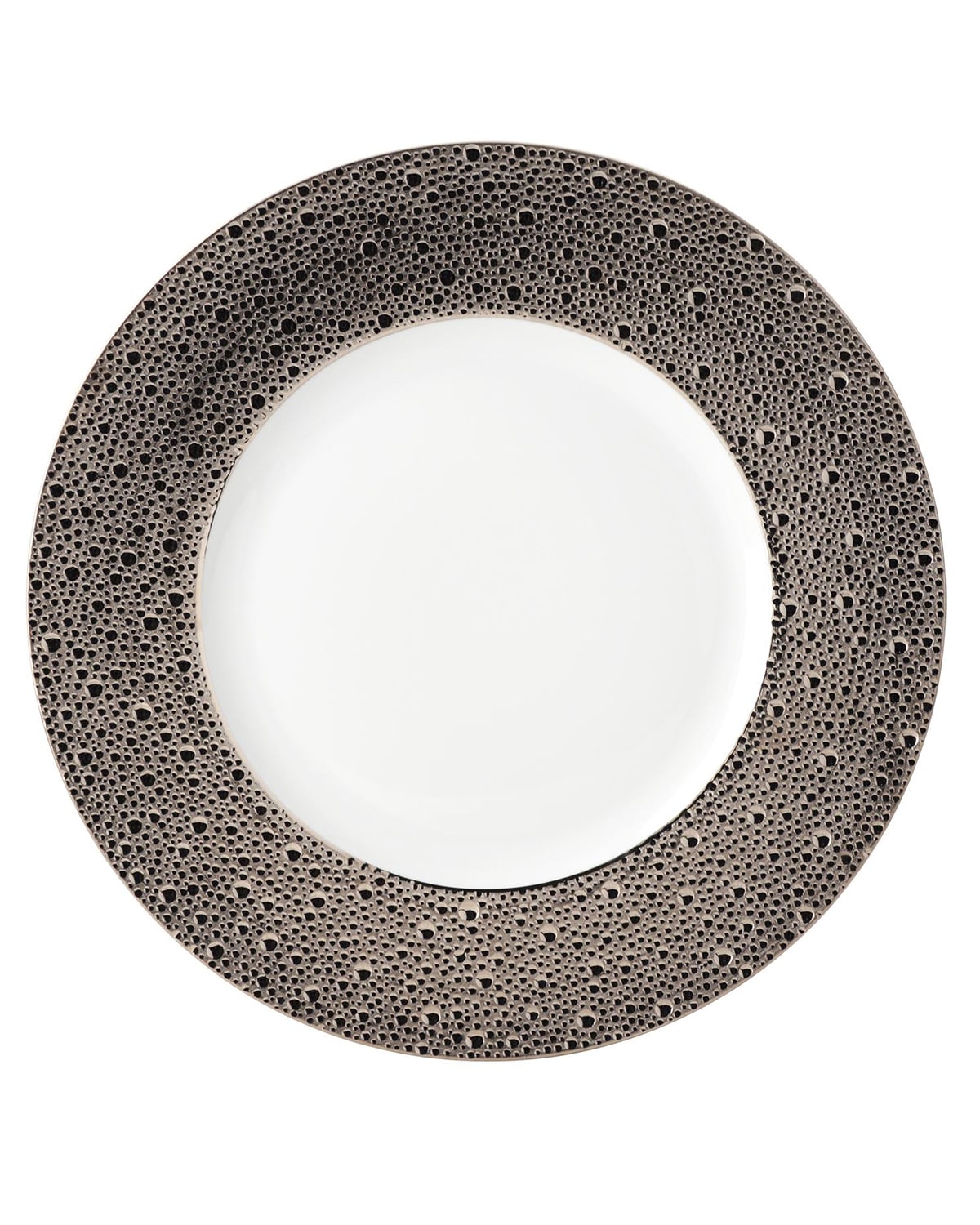 Bernardaud Ecume Platinum Charger Plate In White, Platinum