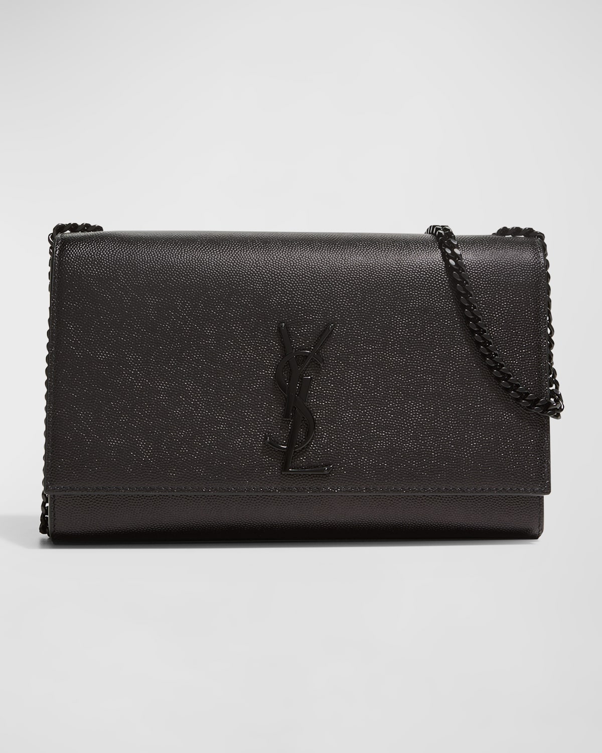 Saint Laurent Kate Xs Ysl Monogram Grain de Poudre Wallet on