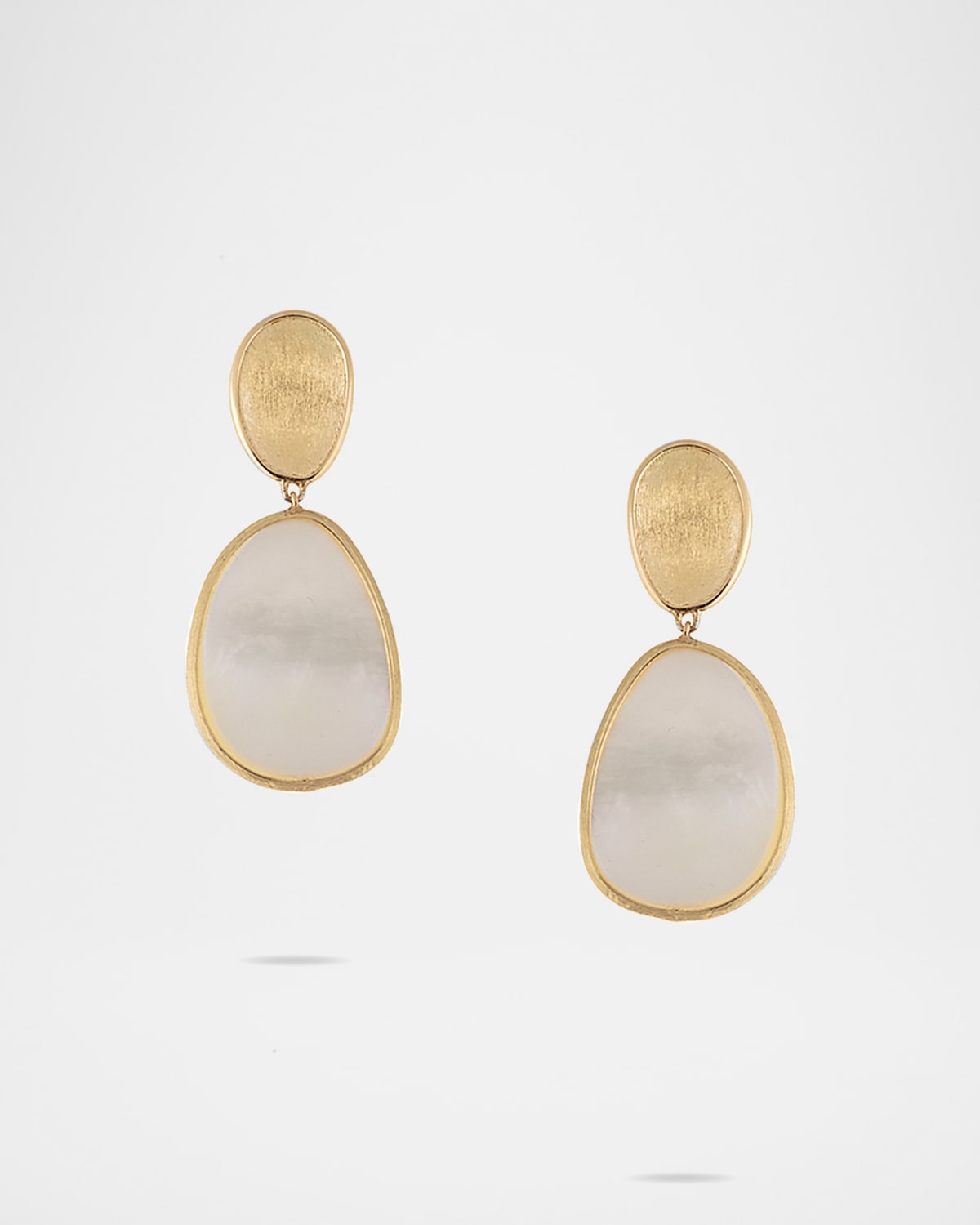 Lunaria Small Mother-of-Pearl Drop Earrings in 18K Gold