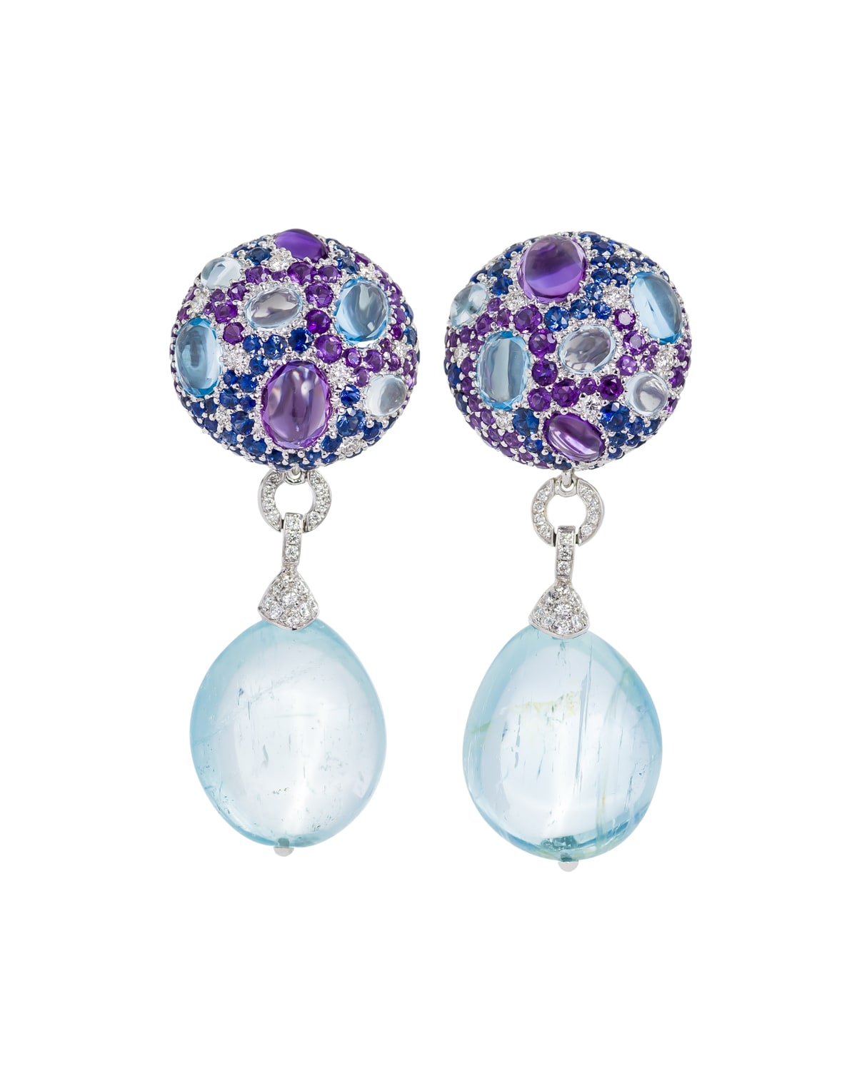Margot McKinney Jewelry Multi-Stone & Detachable Drop Earrings, Blue