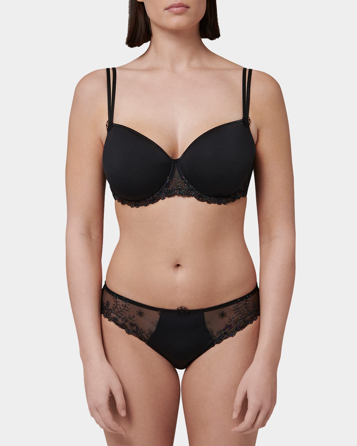 Simone Perele Delice 3d Molded T-shirt Bra In Gem Black
