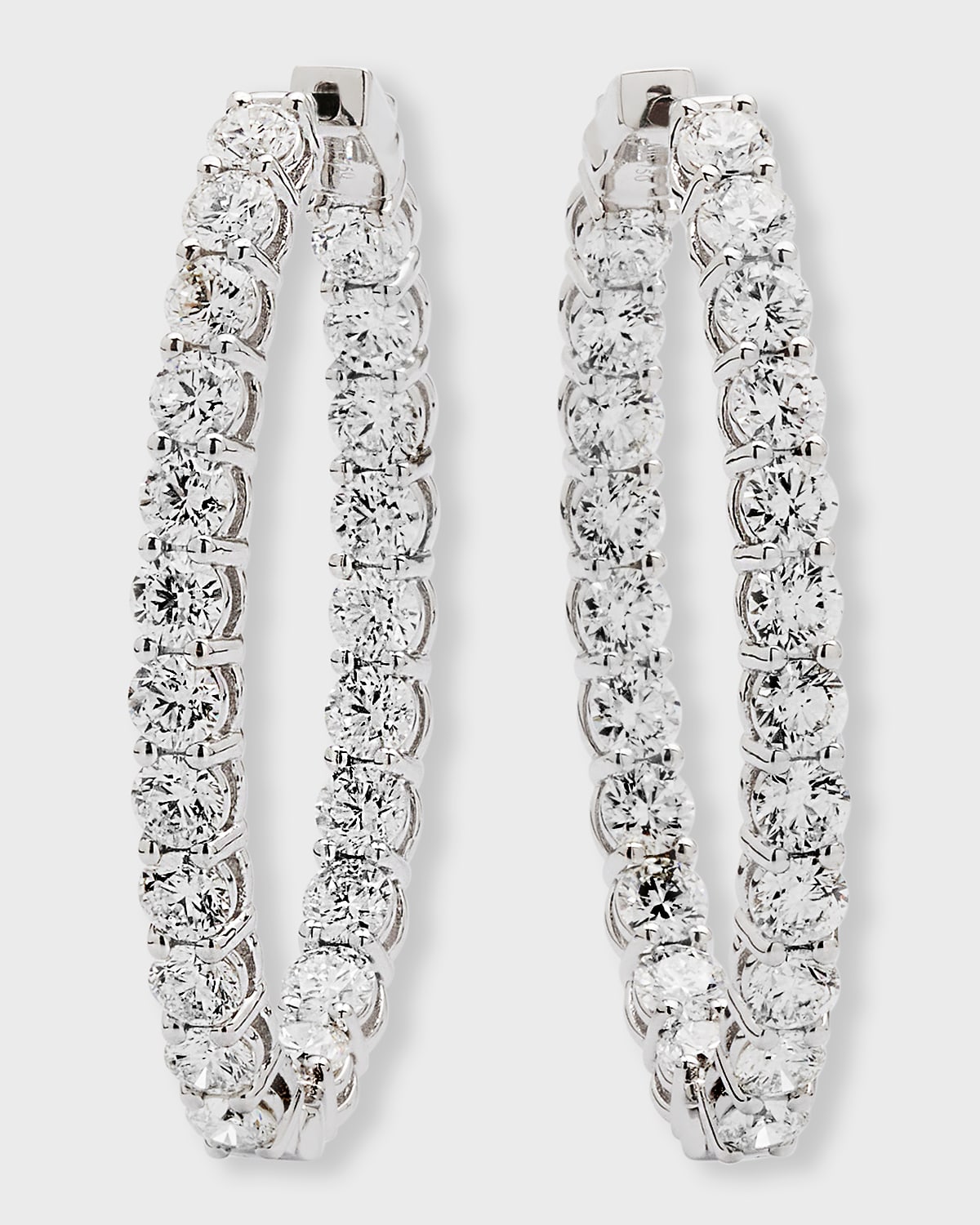 Neiman Marcus Diamonds 18k White Gold Fg-si1 Diamond Hoop Earrings