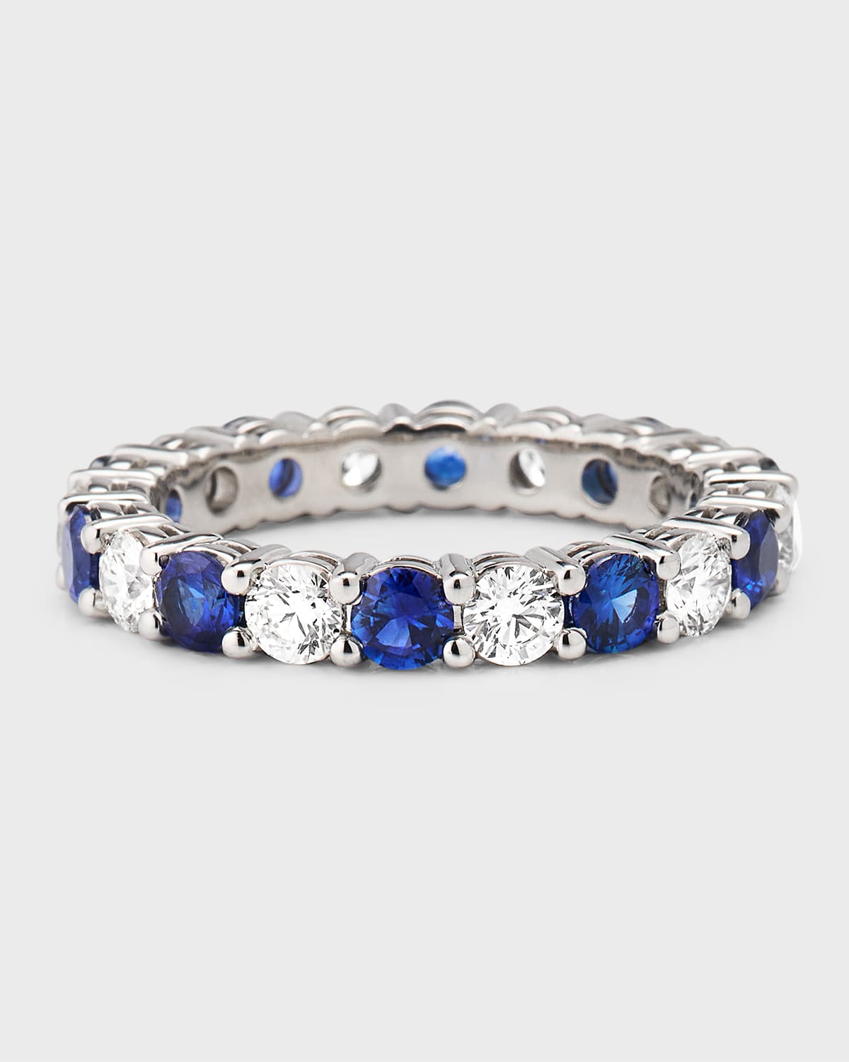 NM Diamond Collection Platinum Diamond Blue Sapphire Eternity Ring