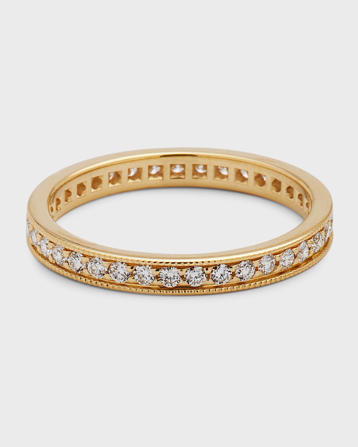NM Diamond Collection Channel-Set Diamond Eternity Band Ring in 18K Yellow Gold, Size 7