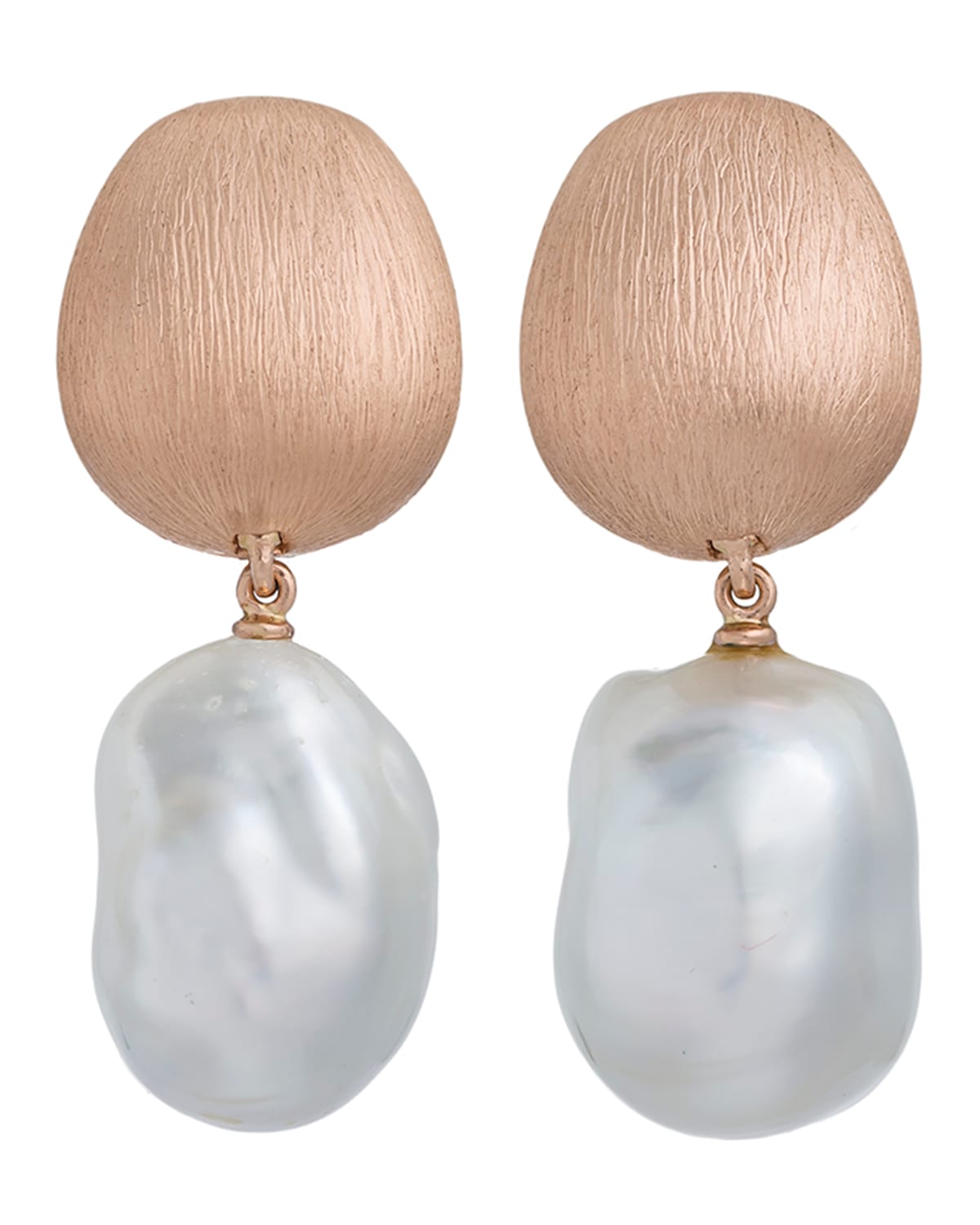 Margot McKinney Jewelry Satin-Finish Earrings with Detachable Pearl Drops in 18K Rose Gold