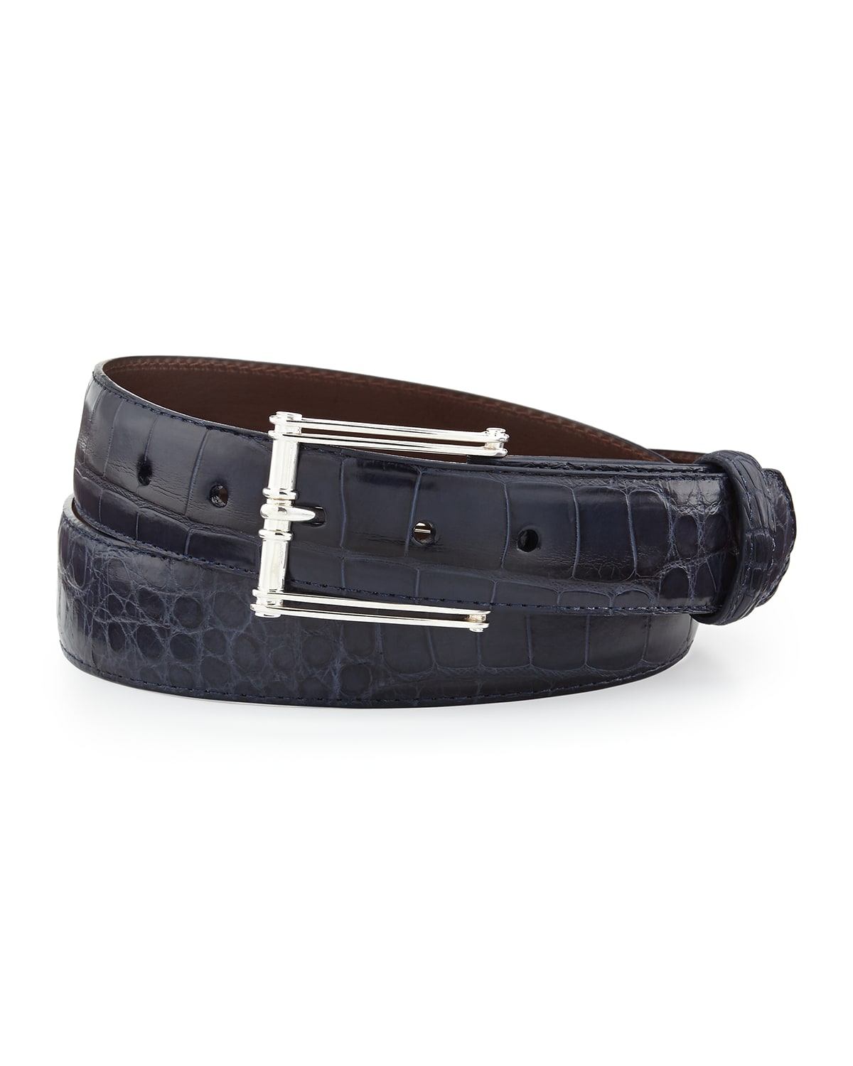 Matte Alligator Belt with Sterling Silver Buckle (Made to Order)