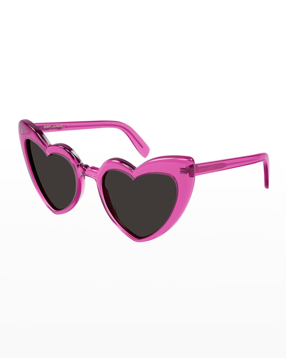 Saint Laurent Lou Lou Oversized Heart Sunglasses In Pink