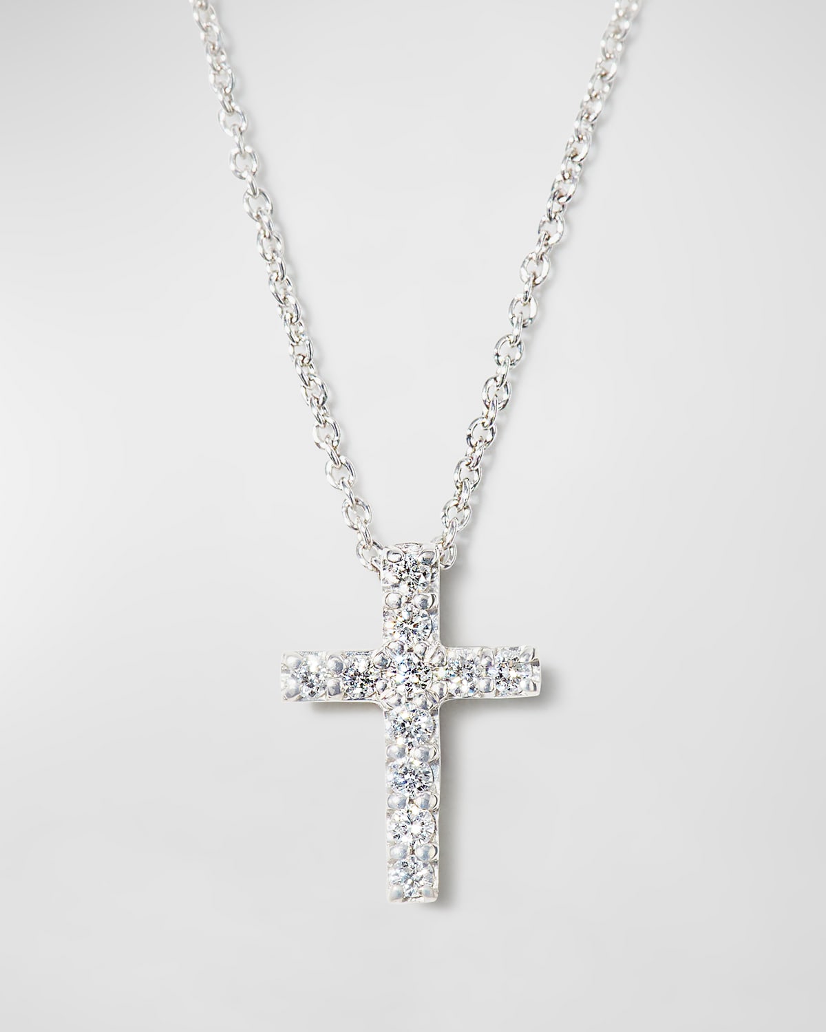 Roberto Coin 18k Small Diamond Cross Pendant Necklace