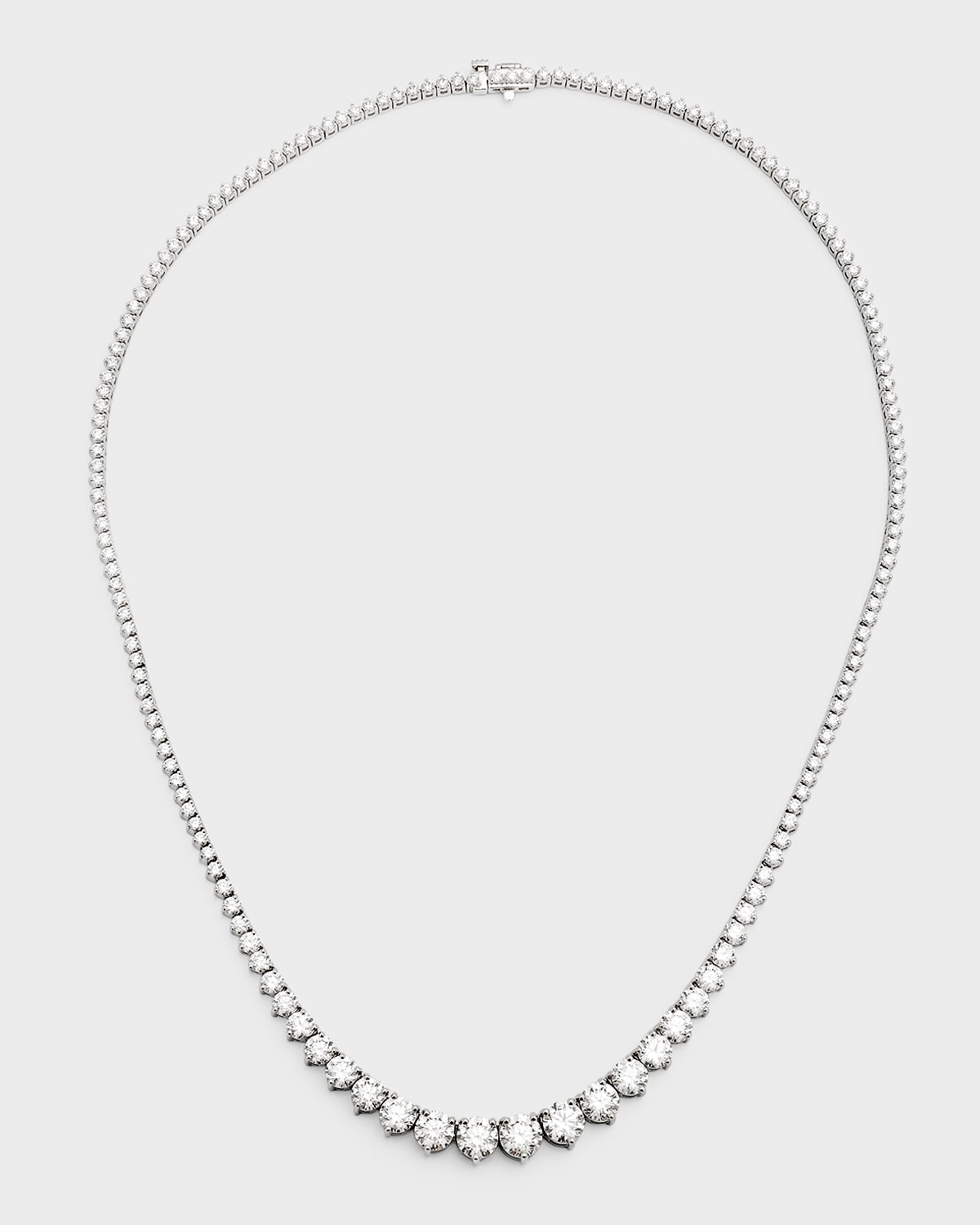 Neiman Marcus Diamonds 18k White Gold Graduated Gh-vs1 Diamond Tennis Necklace, 17"l