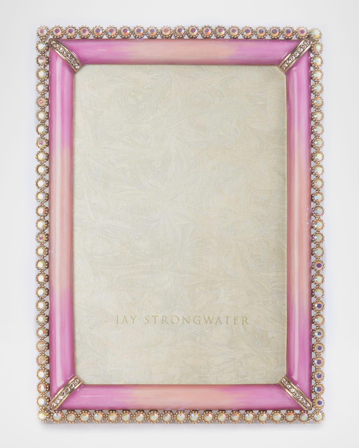 Jay Strongwater Lorraine Stone Edge 4 X 6 Frame In Rose