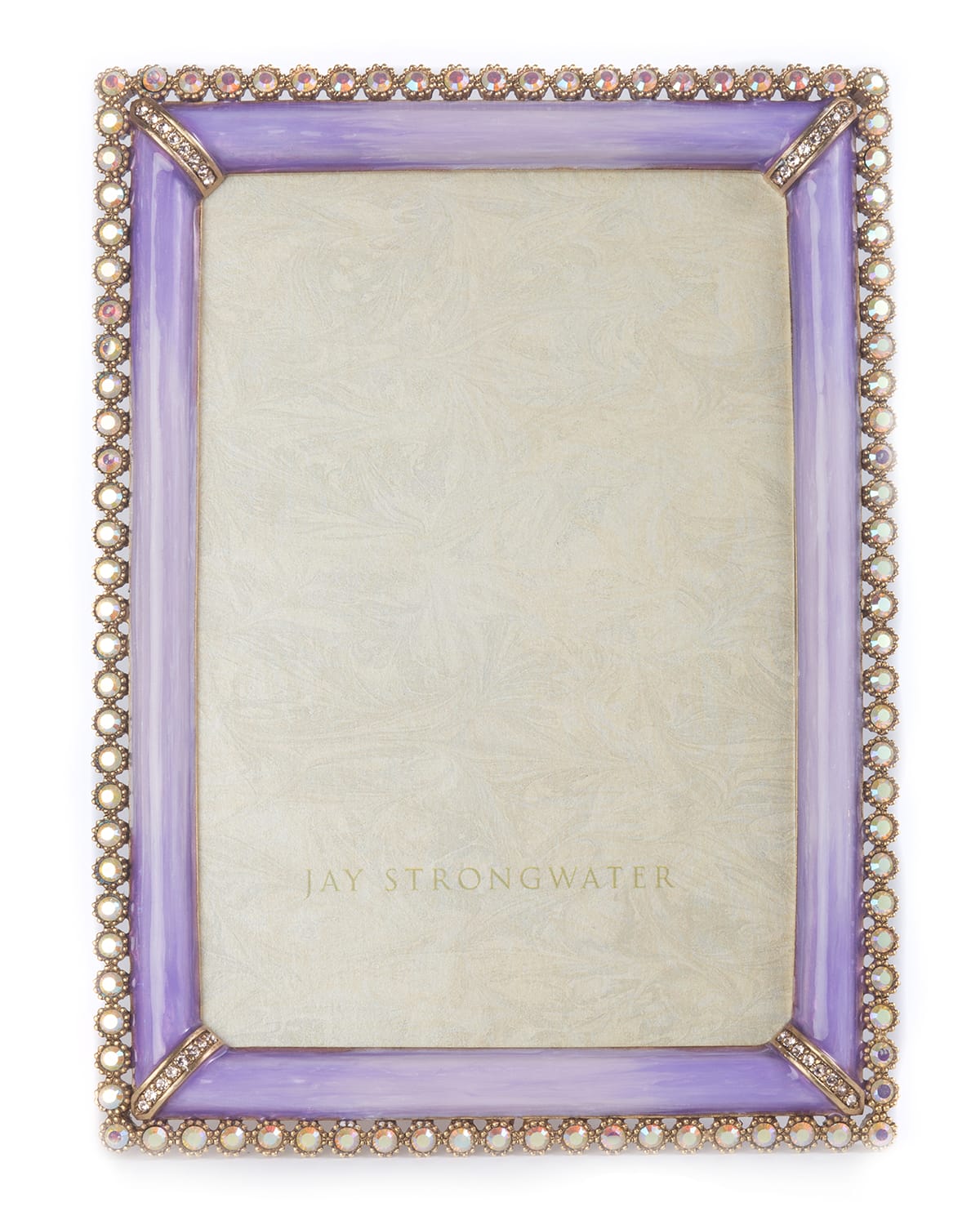 Jay Strongwater Lorraine Stone Edge 4 X 6 Frame In Lavender
